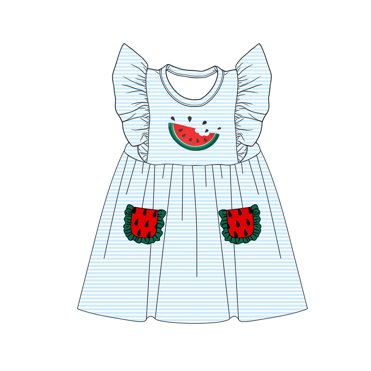Watermelon print girls summer dress preorder