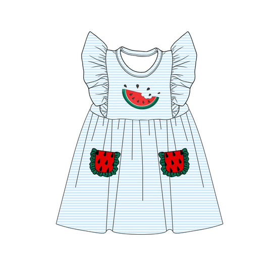 Watermelon print girls summer dress preorder