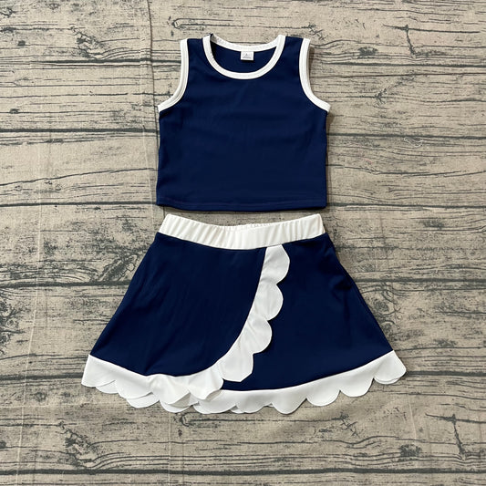 Navy yoga top matching skorts girls summer outfit preorder