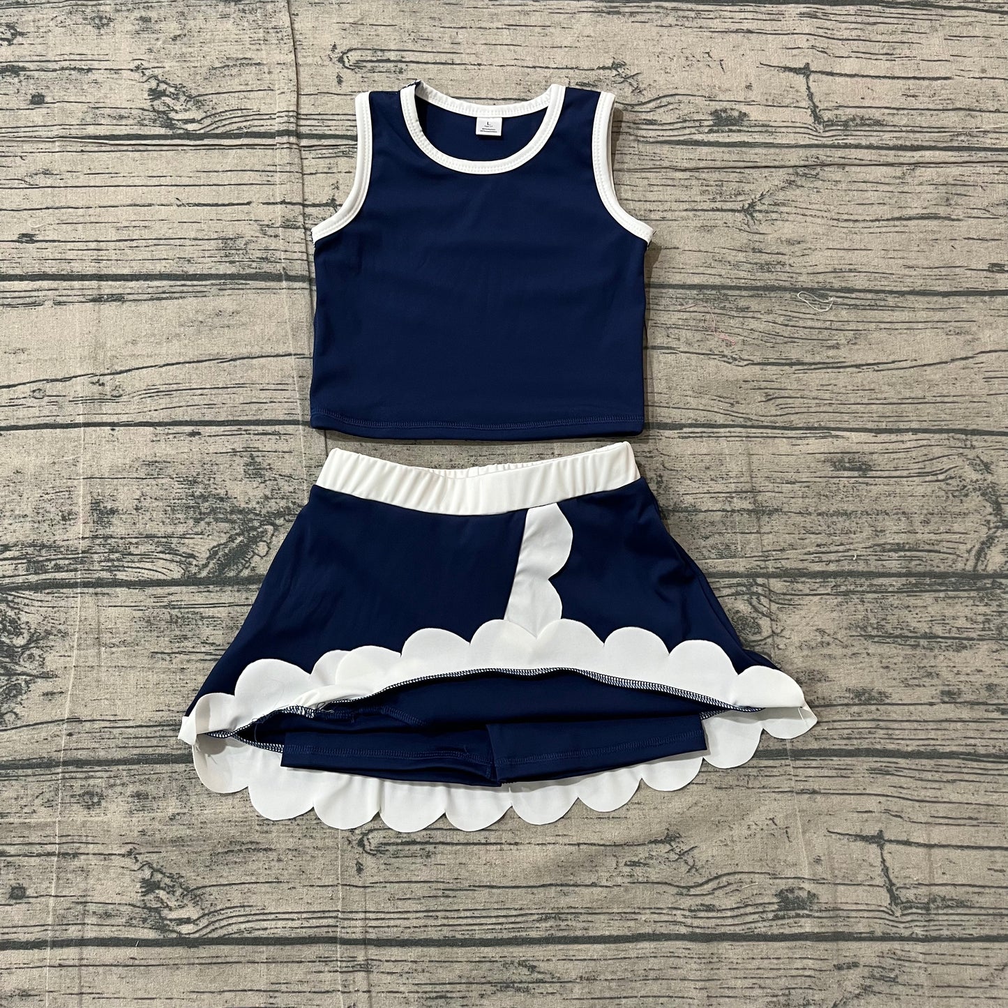 Navy yoga top matching skorts girls summer outfit preorder