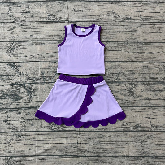 Lavender yoga top matching skorts girls summer outfit preorder