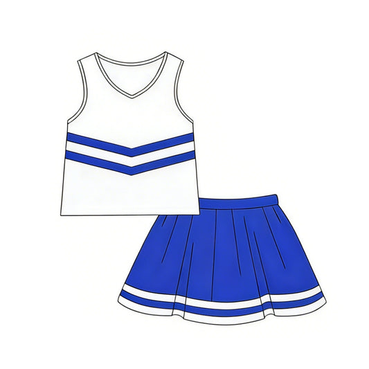 Blue tank top matching shorts girl summer skort outfit preorder