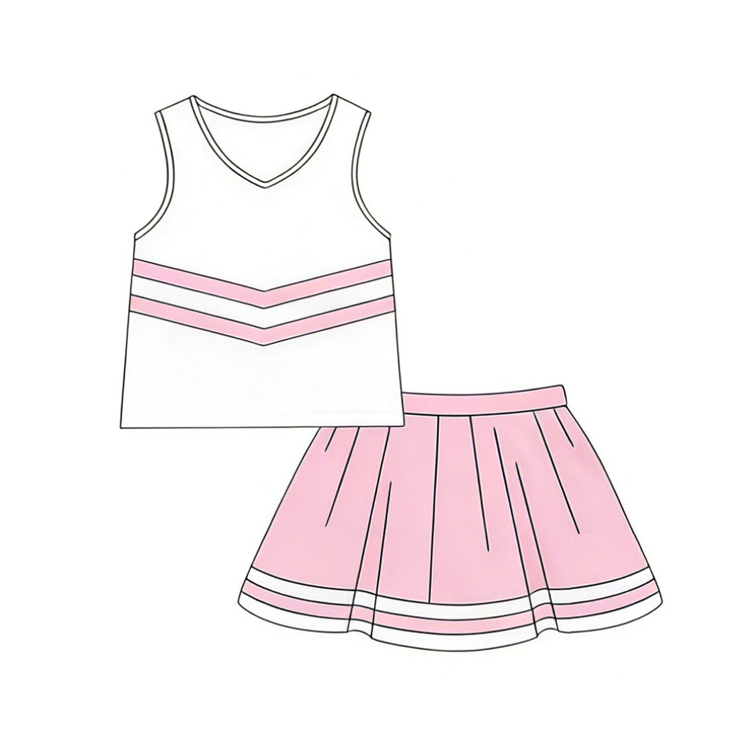 Pink tank top matching shorts girl summer skort outfit preorder