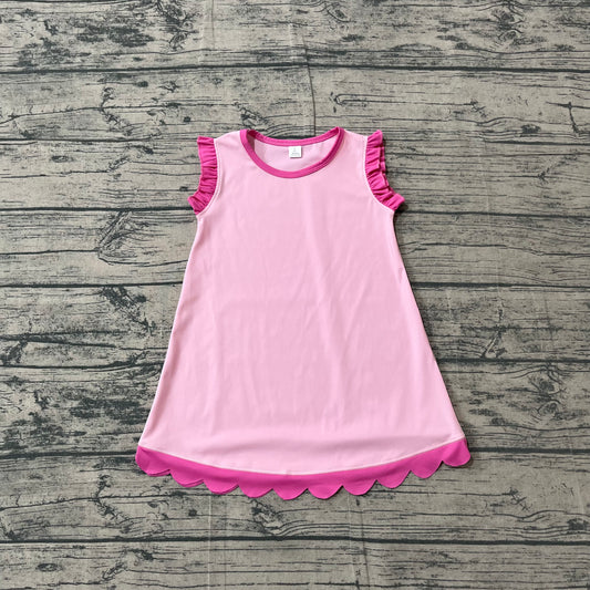 Pink color hot pink ruffle girls summer dress preorder
