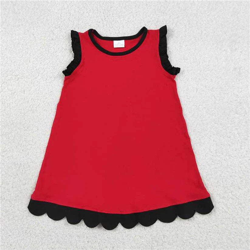 Lavender color yellow ruffle girls summer dress