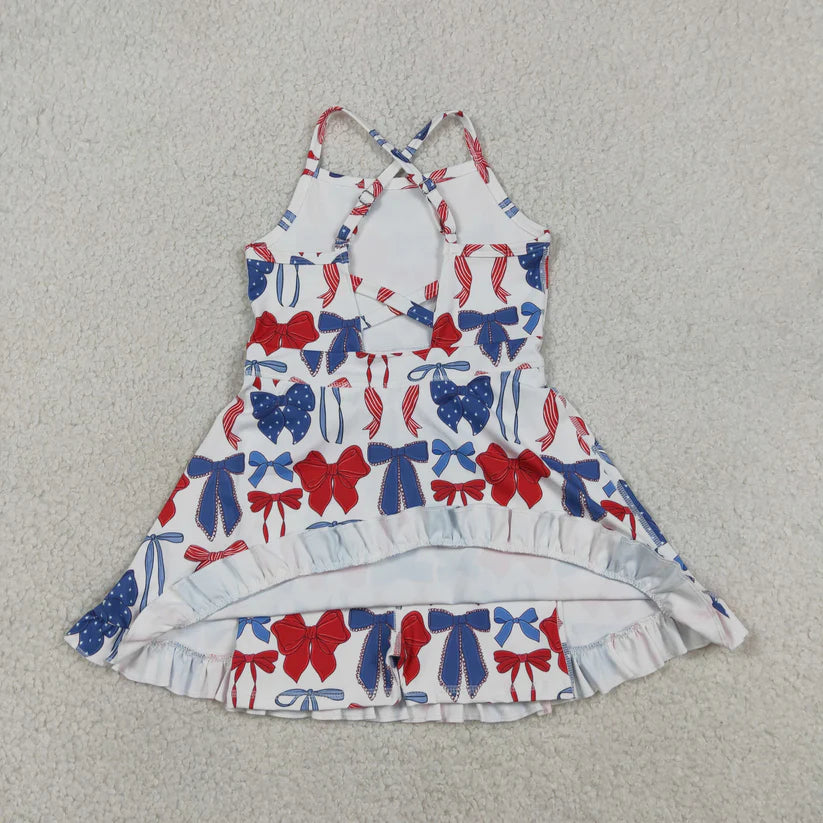 Baby girls July 4th active wear athletic summer yoga skirt dress