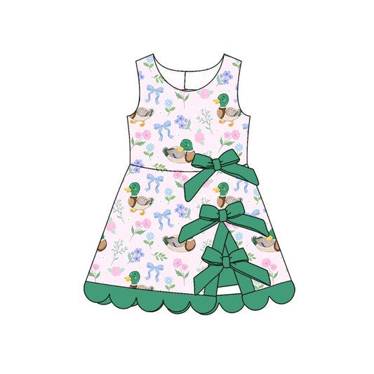 Mallard duck flowers print girls summer yoga dress preorder