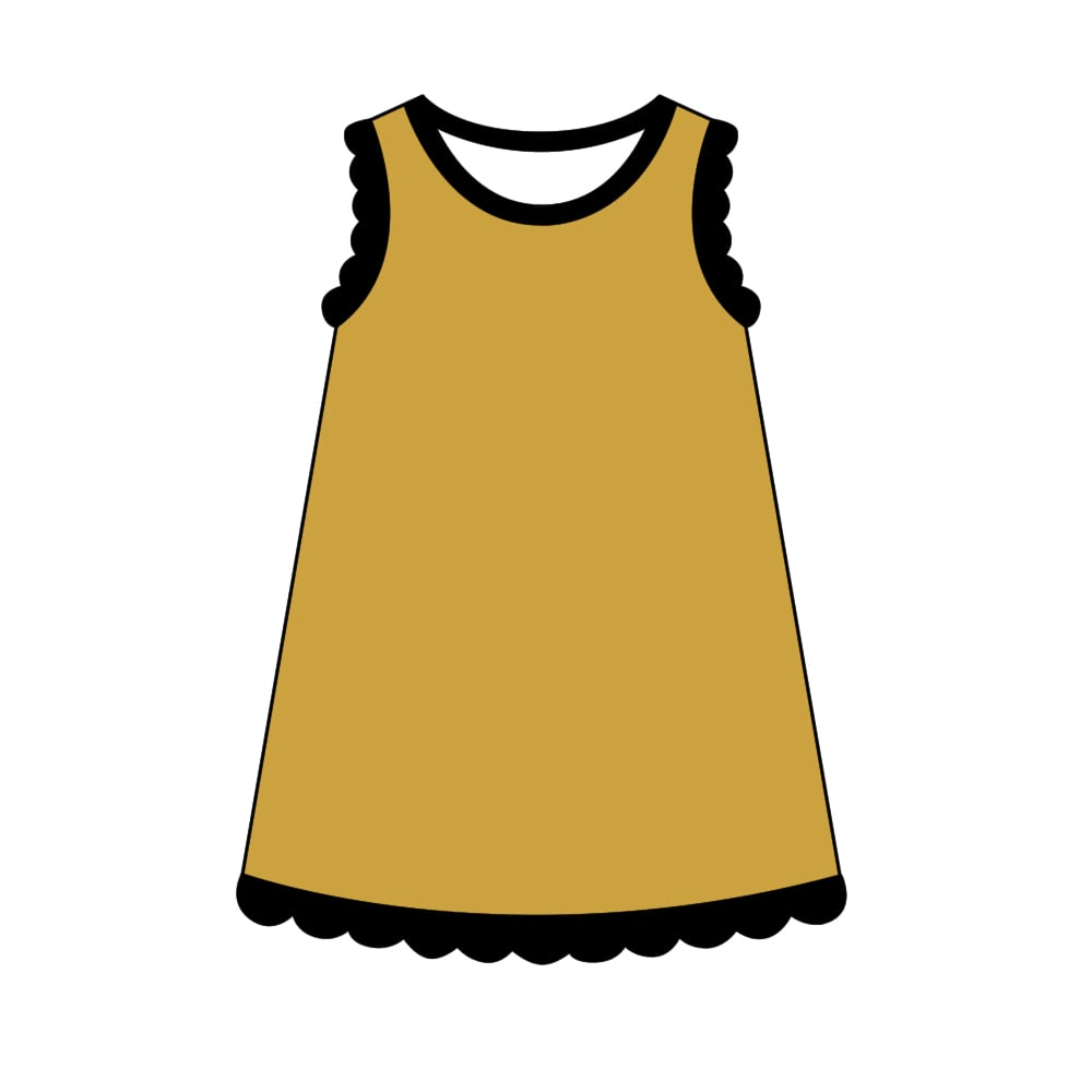 Golden color sleeveless summer dress preorder