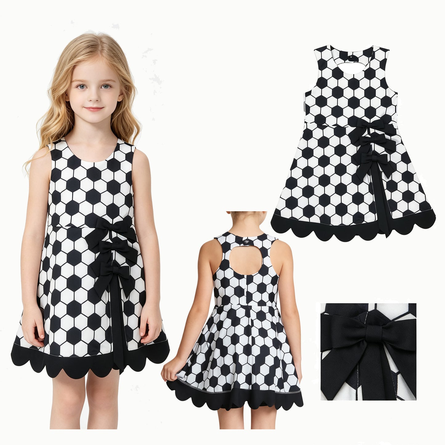 Football print girls summer yoga dress