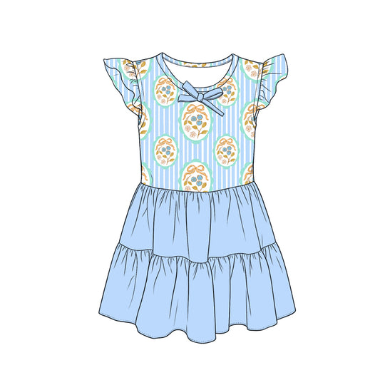 Bow flowers print toddle baby girl summer dress preorder