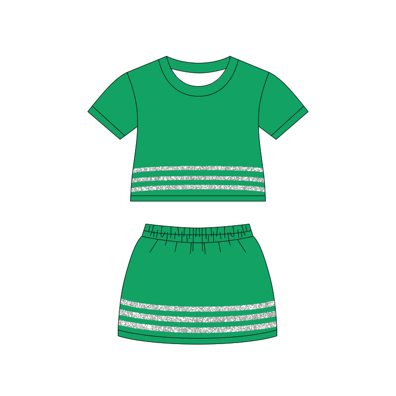 Green short sleeve top matching skort outfit preorder