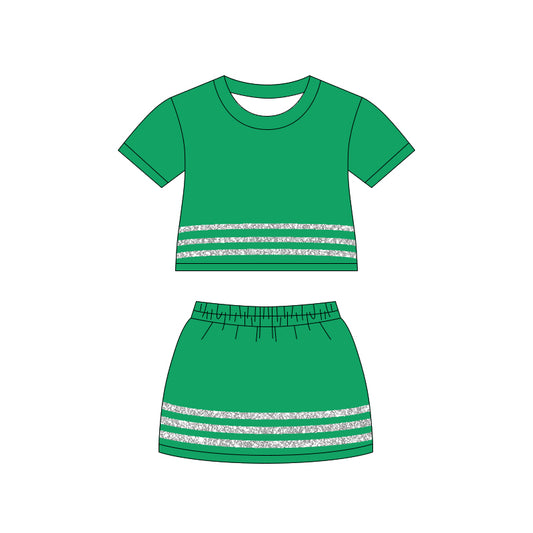 Green short sleeve top matching skort outfit preorder