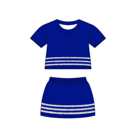 Dark Blue short sleeve top matching skort outfit preorder