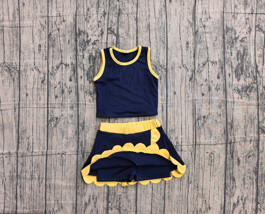 Navy yoga tank top matching skorts girls summer outfit preorder
