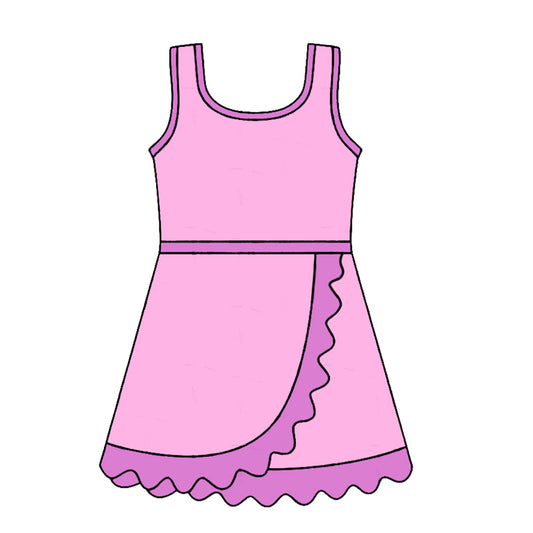 Pink lavender color girls summer yoga dress preorder