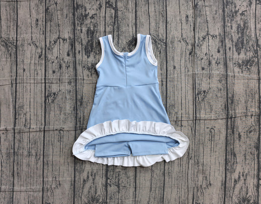 Blue white color girls summer yoga dress preorder