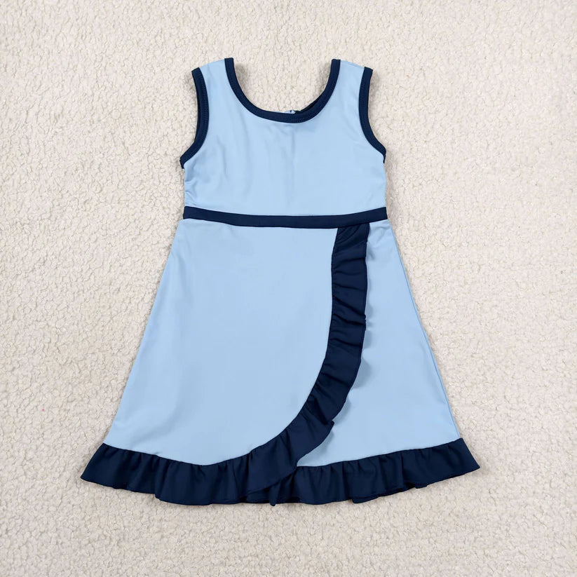 Mermaid color girls summer yoga dress