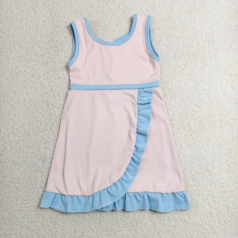 Mermaid color girls summer yoga dress