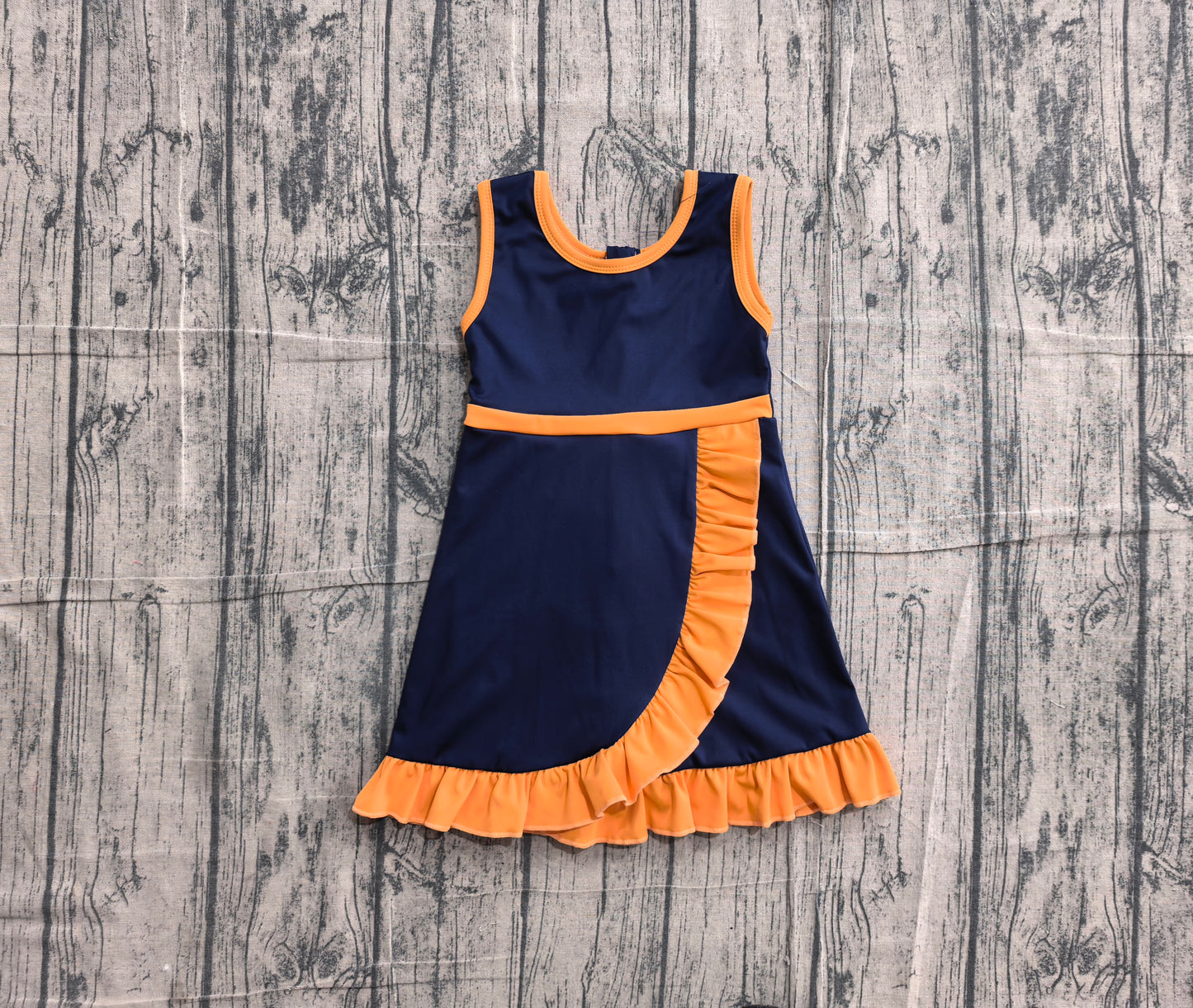 Navy orange color girls summer yoga dress preorder