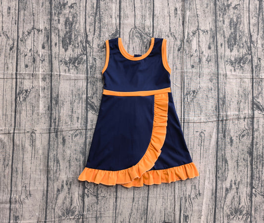 Navy orange color girls summer yoga dress preorder