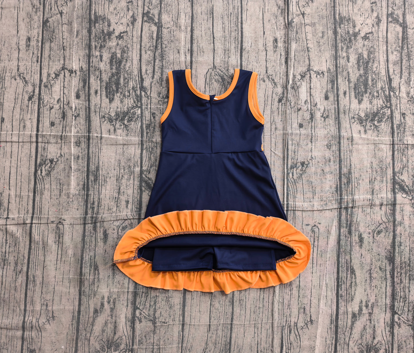 Navy orange color girls summer yoga dress preorder