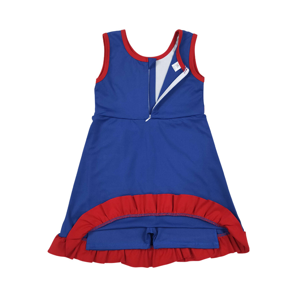 Navy red color girls summer yoga dress