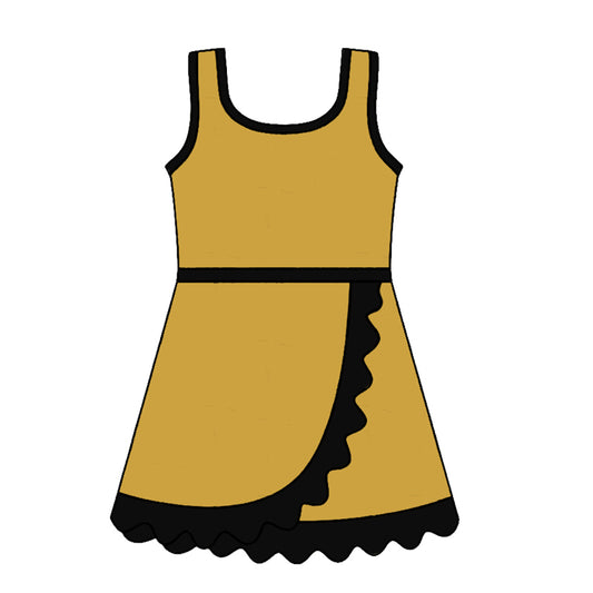 Gold black color girls summer yoga dress preorder