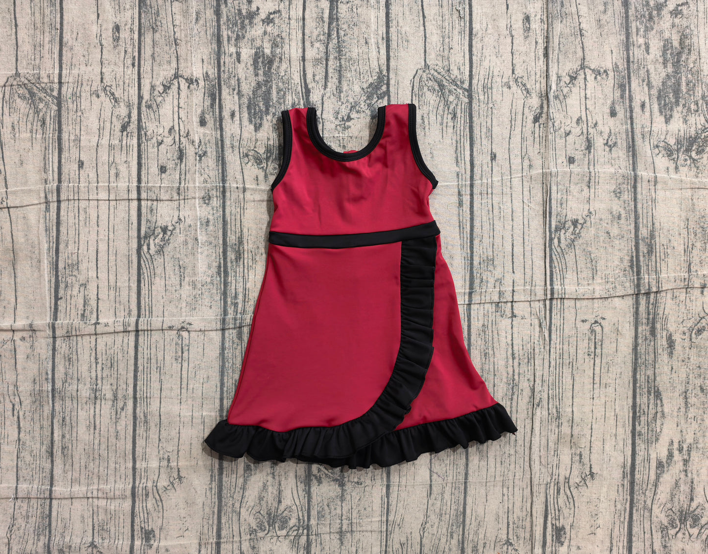 Wine red black color girls summer yoga dress preorder