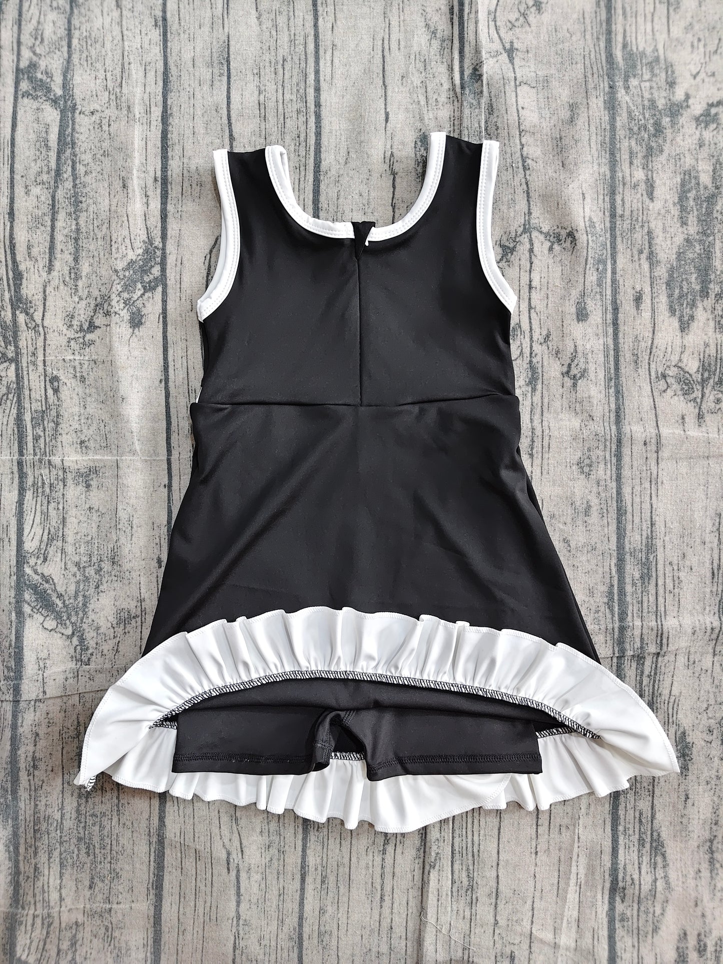 Black white color girls summer yoga dress preorder