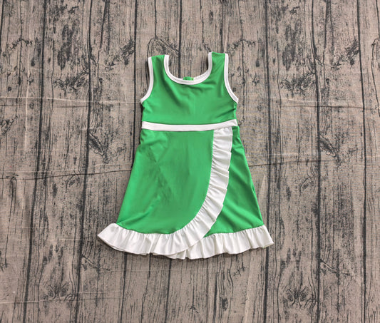 Green white color girls summer yoga dress preorder