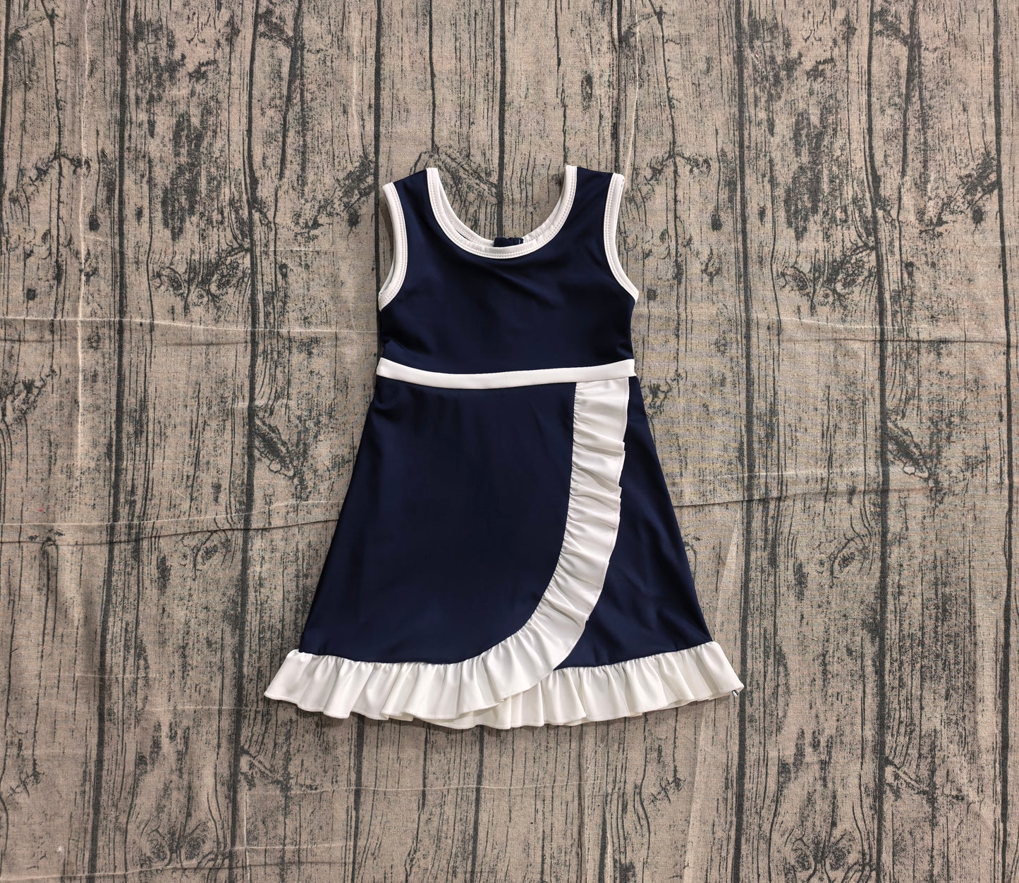 Navy white color girls summer yoga dress preorder