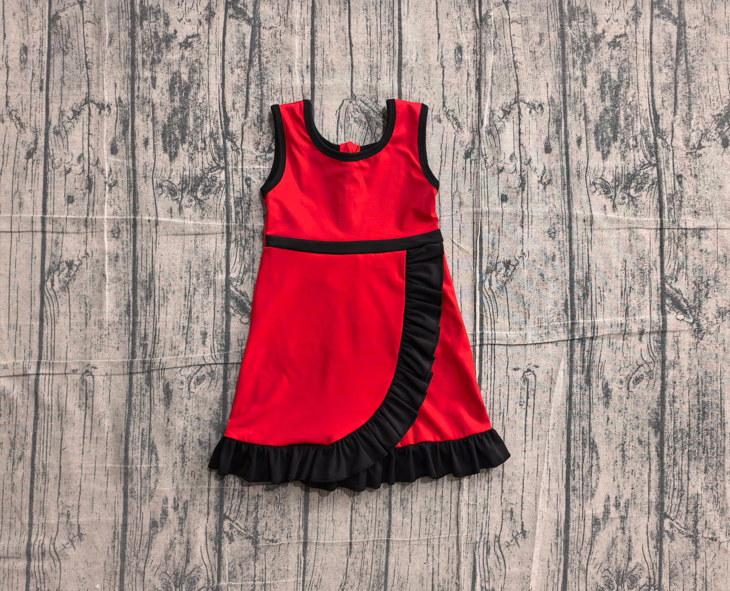 Red black color girls summer yoga dress preorder