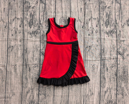 Red black color girls summer yoga dress preorder