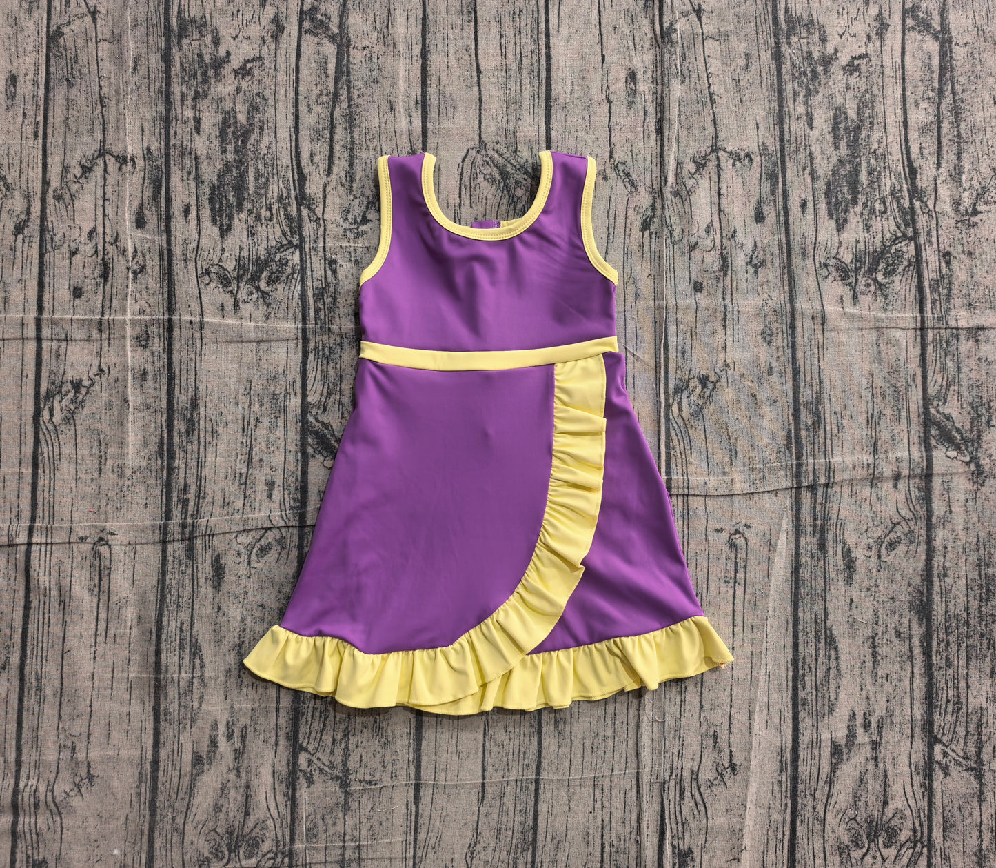 Lavender yellow color girls summer yoga dress preorder