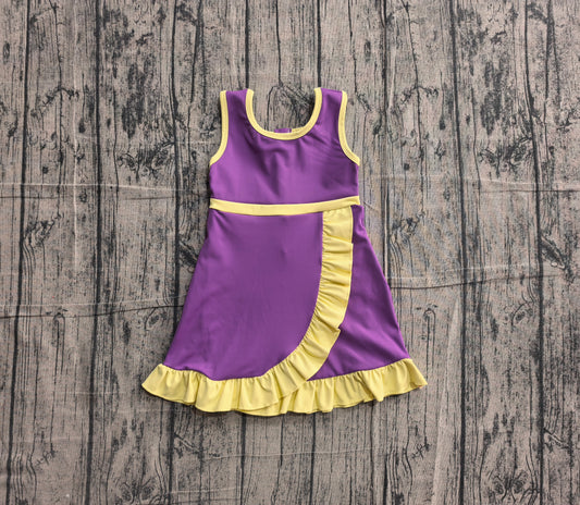 Lavender yellow color girls summer yoga dress preorder