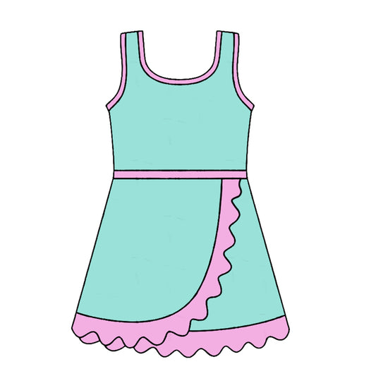 Turquoise pink color girls summer yoga dress preorder