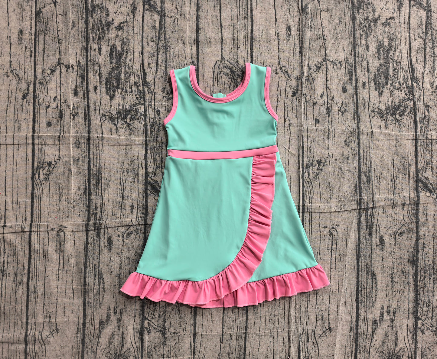 Turquoise pink color girls summer yoga dress preorder
