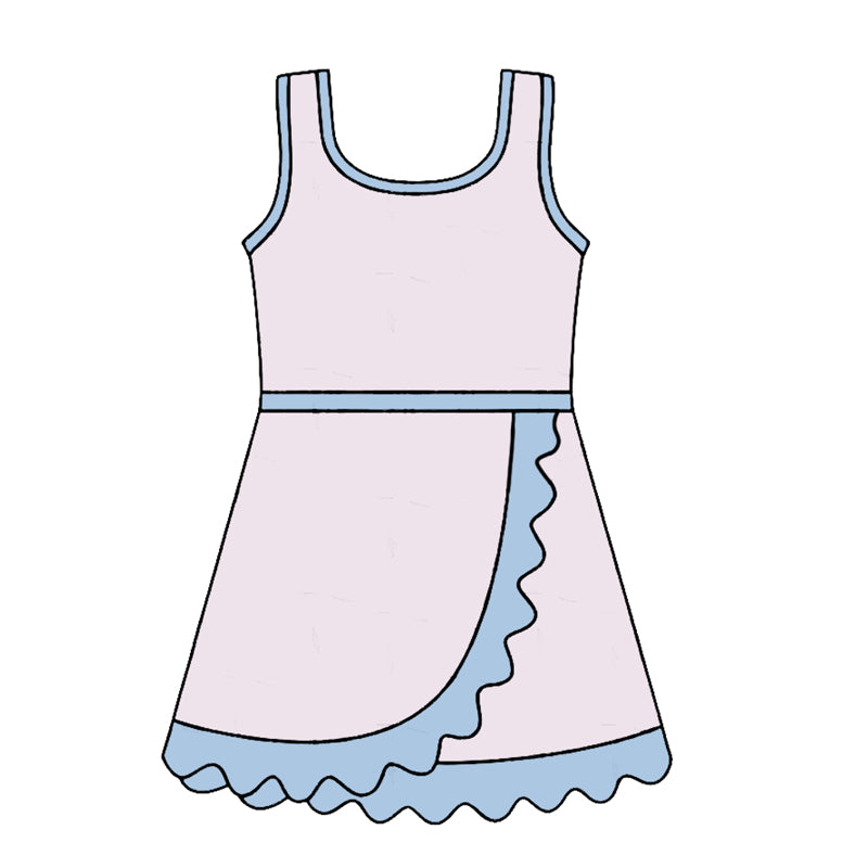 Light pink blue color girls summer yoga dress preorder