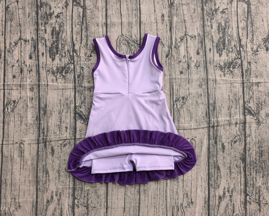 Lavender purple color girls summer yoga dress preorder
