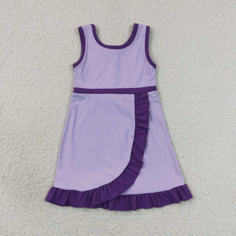 Hot pink color girls summer yoga dress