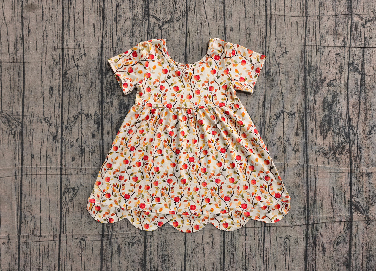 Orange flowers print girls summer dress preorder