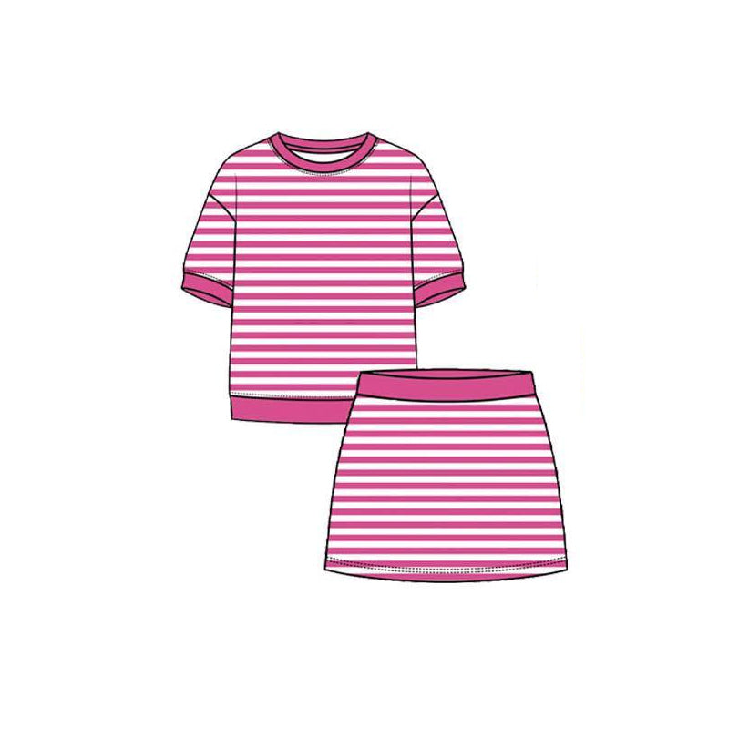 Hot pink top matching skorts girls summer yoga outfit preorder