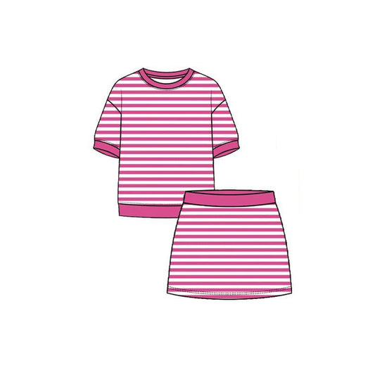 Hot pink top matching skorts girls summer yoga outfit preorder