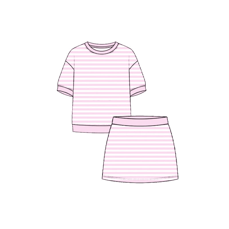 Pink top matching skorts girls summer yoga outfit preorder