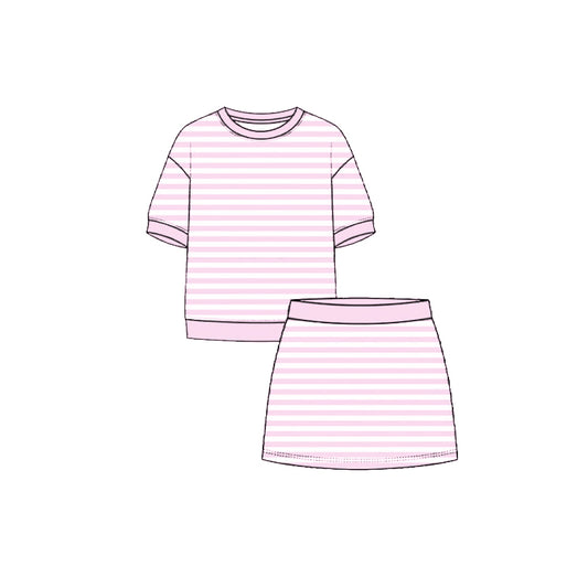 Pink top matching skorts girls summer yoga outfit preorder