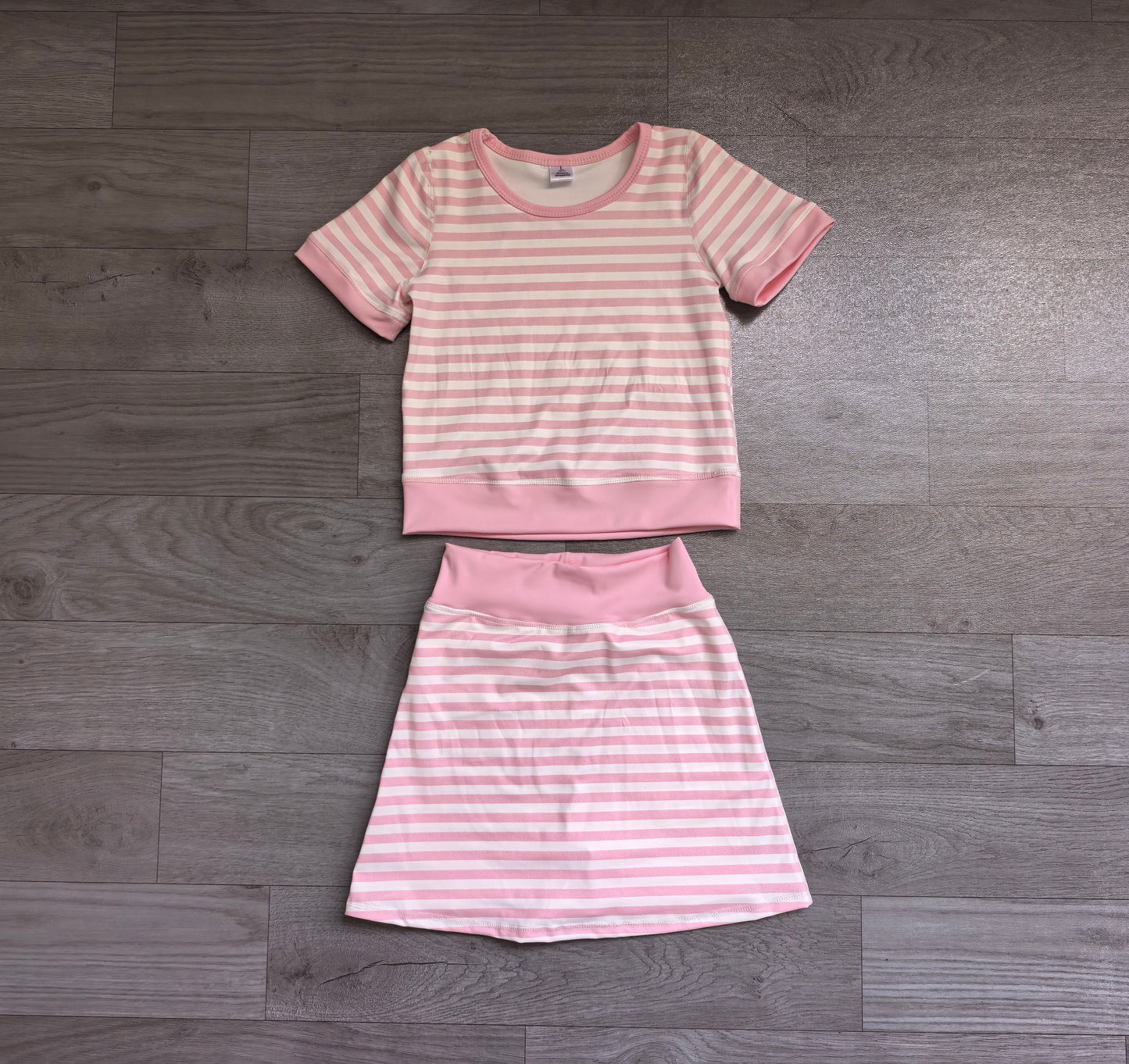 Pink top matching skorts girls summer yoga outfit preorder