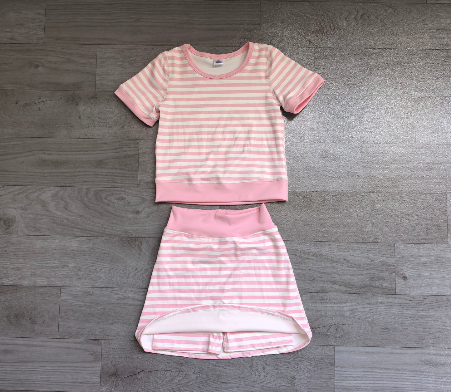 Pink top matching skorts girls summer yoga outfit preorder