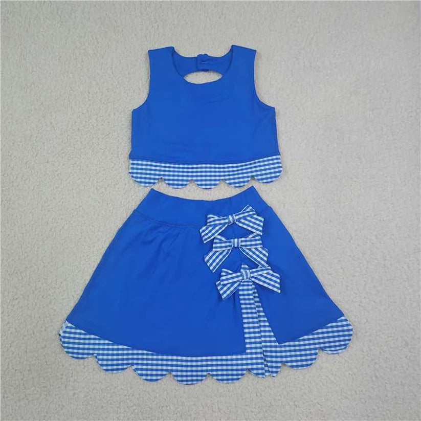 Green tank top matching skirt girls summer active wear yoga outfit