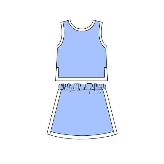 light blue top matching skorts girls summer  outfit preorder