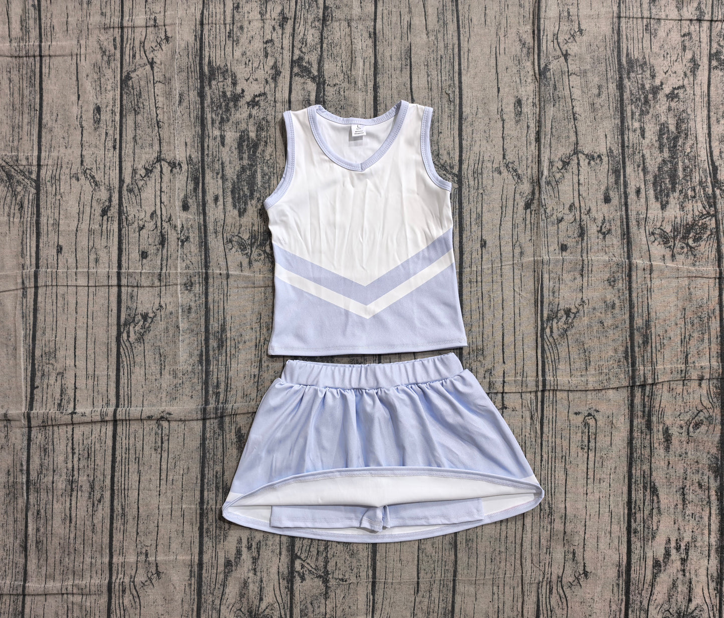 Sky blue top matching skorts girls summer yoga outfit preorder